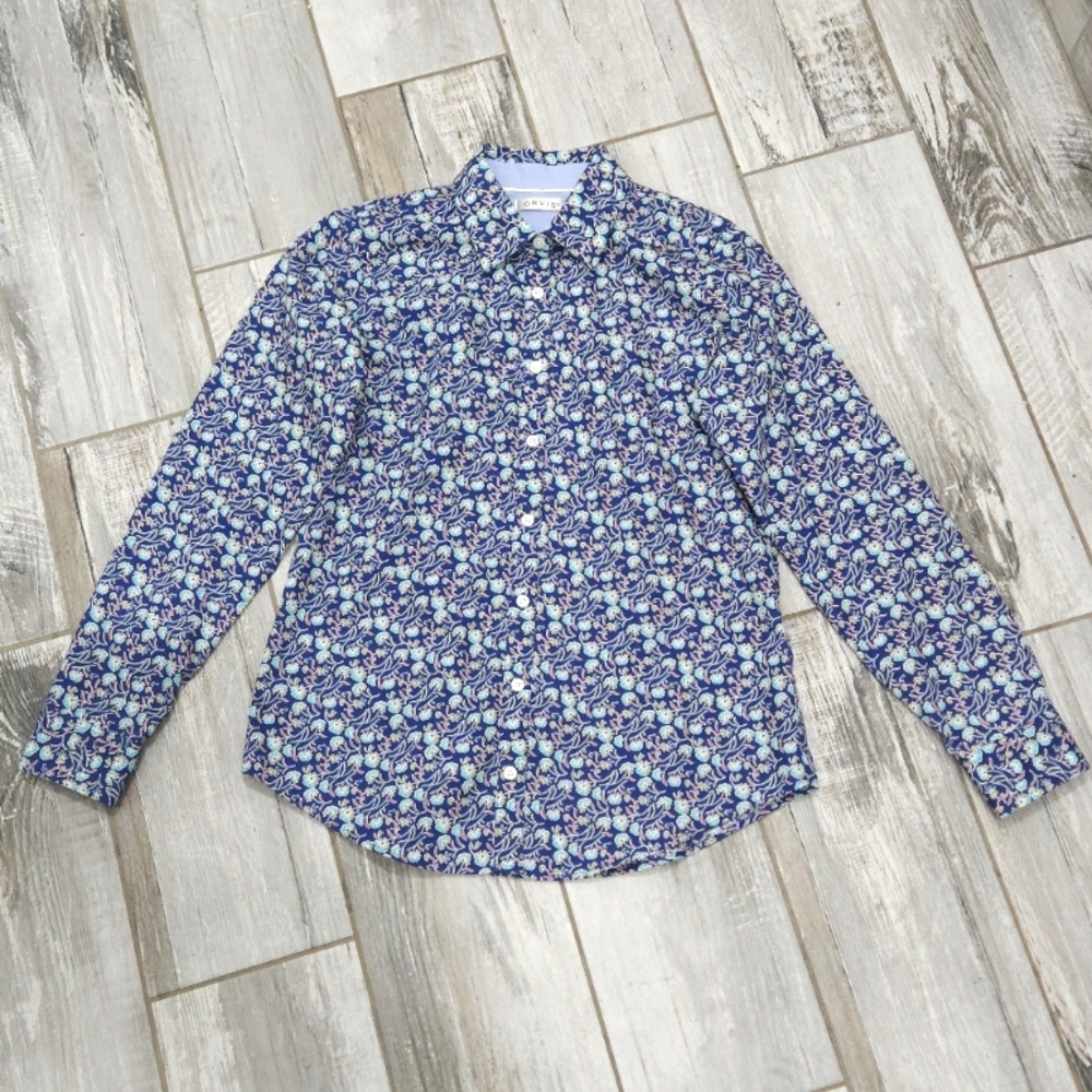 NWOT ORVIS Floral 100% Cotton Fitted Button Closure Shirt - Picture 3 of 11